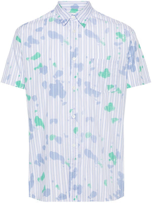 COMME DES GARÇONS Men's Printed Blue Cotton Shirt for SS24