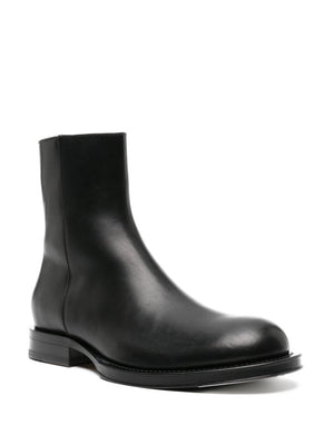 LANVIN Sleek Black Zipped Boots for Men