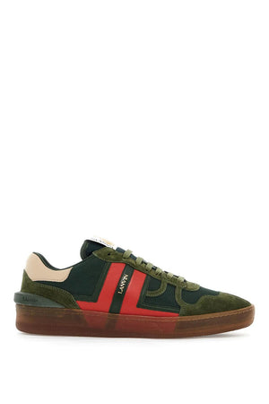 LANVIN Clay Color Block Mesh and Leather Sneakers