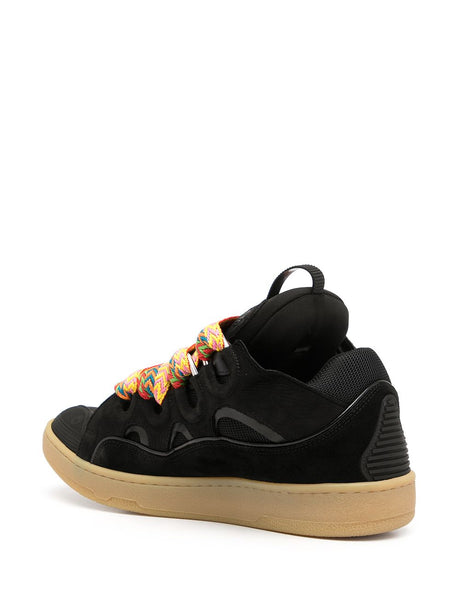 LANVIN Men's Black Chunky Lace-Up Sneakers for SS24