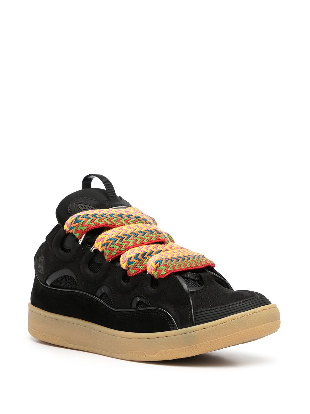 LANVIN Trendy Chunky Black Lace-Up Sneakers for Men - FW23 Season