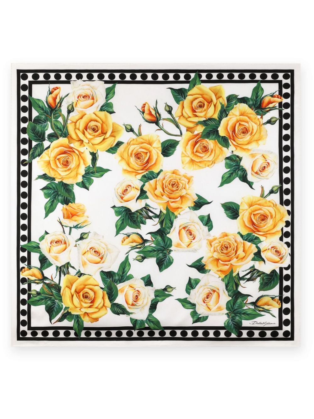 DOLCE & GABBANA Floral Print Scarf - Yellow Rose Design for Women