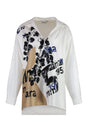 MAX MARA Silk Printed Twill Blouse with Dropped Shoulders