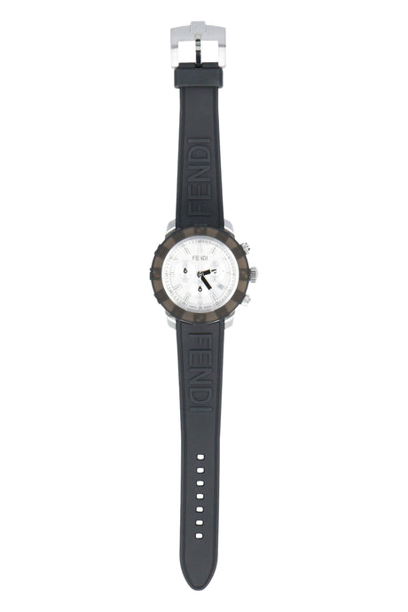 FENDI Men's Black Rubber Bracelet Watch - Quartz Movement, Embossed Logo