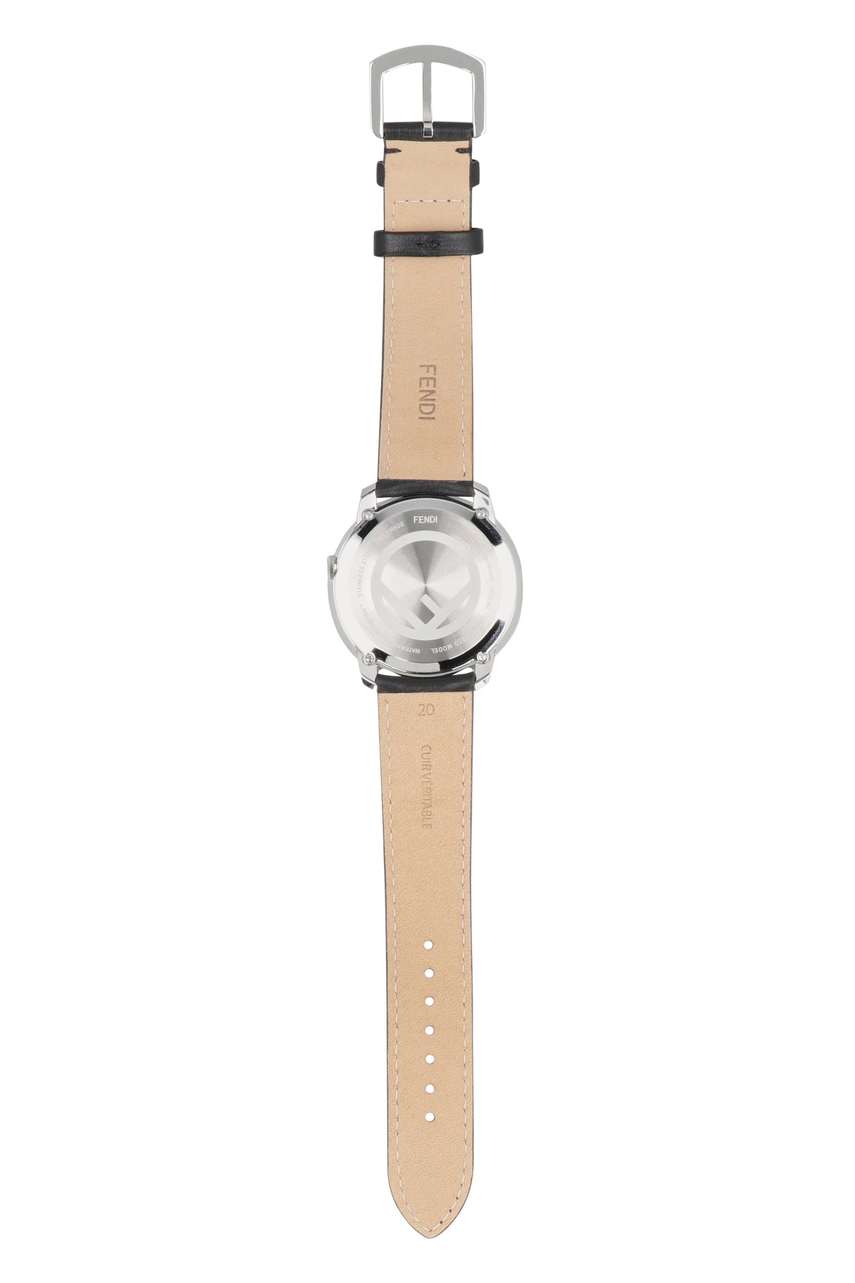 FENDI Men's Leather Strap Watch - Steel and Calfskin