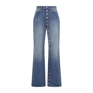 Quần Jeans Chi Tiết Nút Một Chân