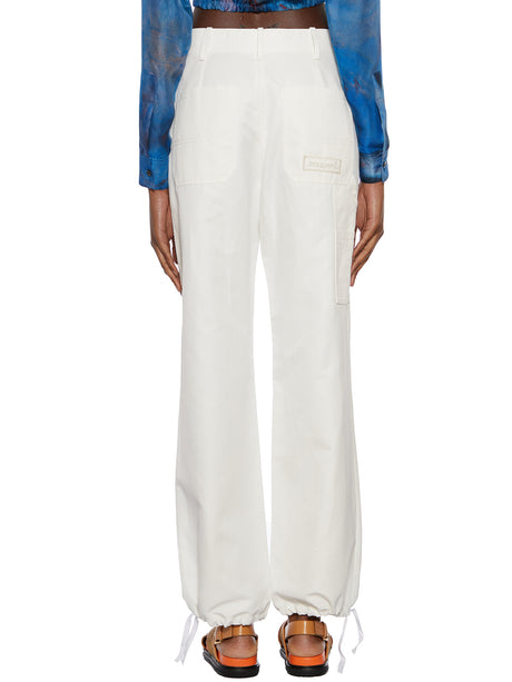 MARNI Effortlessly Chic White Cargo Pants for Women - SS23 Collection