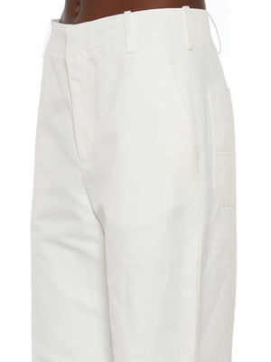 MARNI Effortlessly Chic White Cargo Pants for Women - SS23 Collection