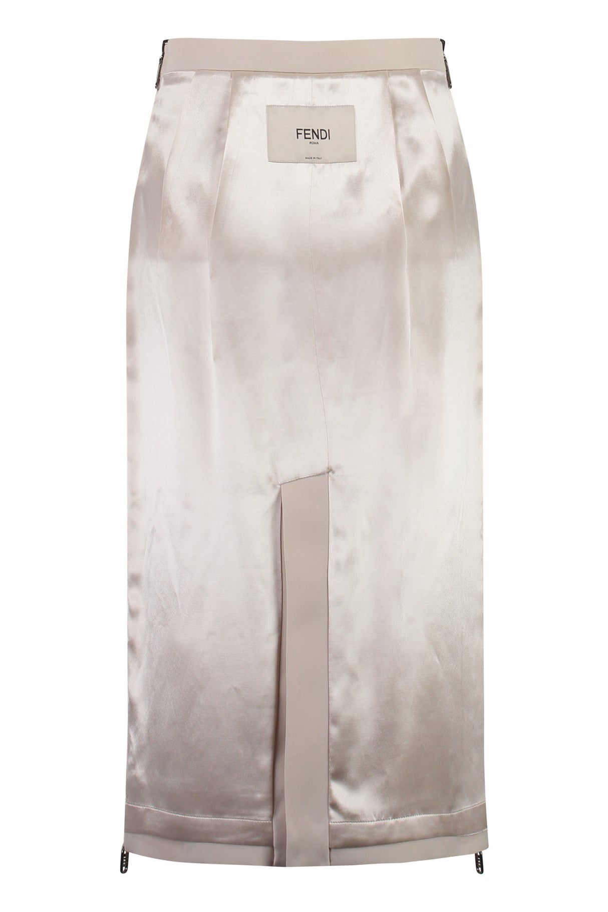 白い伸縮性のあるレディースペンシルスカート