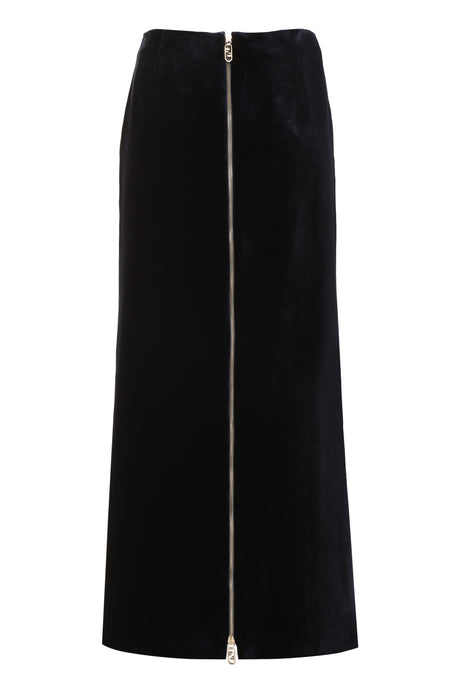 Back Zip Velvet Skirt - FW23 Collection