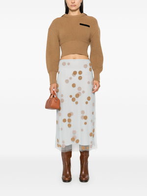 FENDI EMBROIDERED MIDI SKIRT