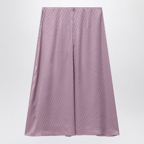 FENDI Silk Jacquard Skirt with High Waist and Flared Silhouette