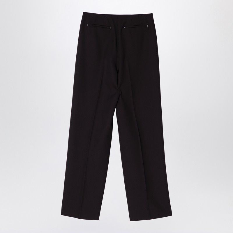 FENDI  DARK PURPLE GRAIN OF POUDRE WOOL TROUSERS