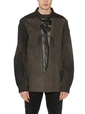 Black Cotton Splintered Outershirt Jacket - SS23 Collection