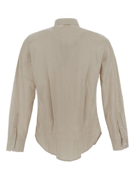 Cotton Fendi Logo Shirt in Nude & Neutrals for Men - SS23 Collection