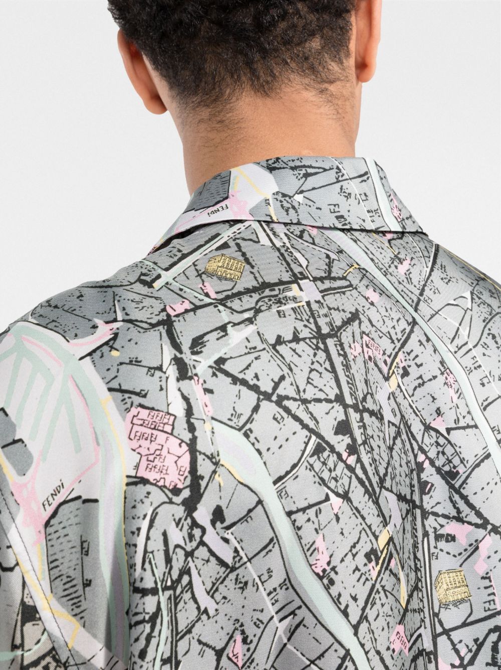 Vintage Map Silk Shirt for Men - SS22 Collection