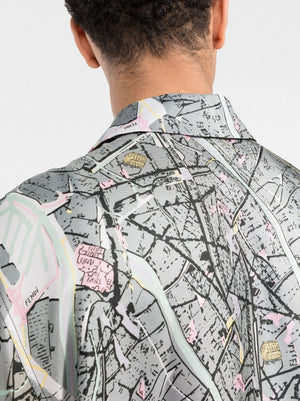 FENDI Vintage Map Silk Shirt for Men - SS22 Collection