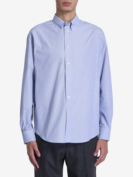 FENDI Men's Regular Fit Cotton Shirt with All-Over Motif