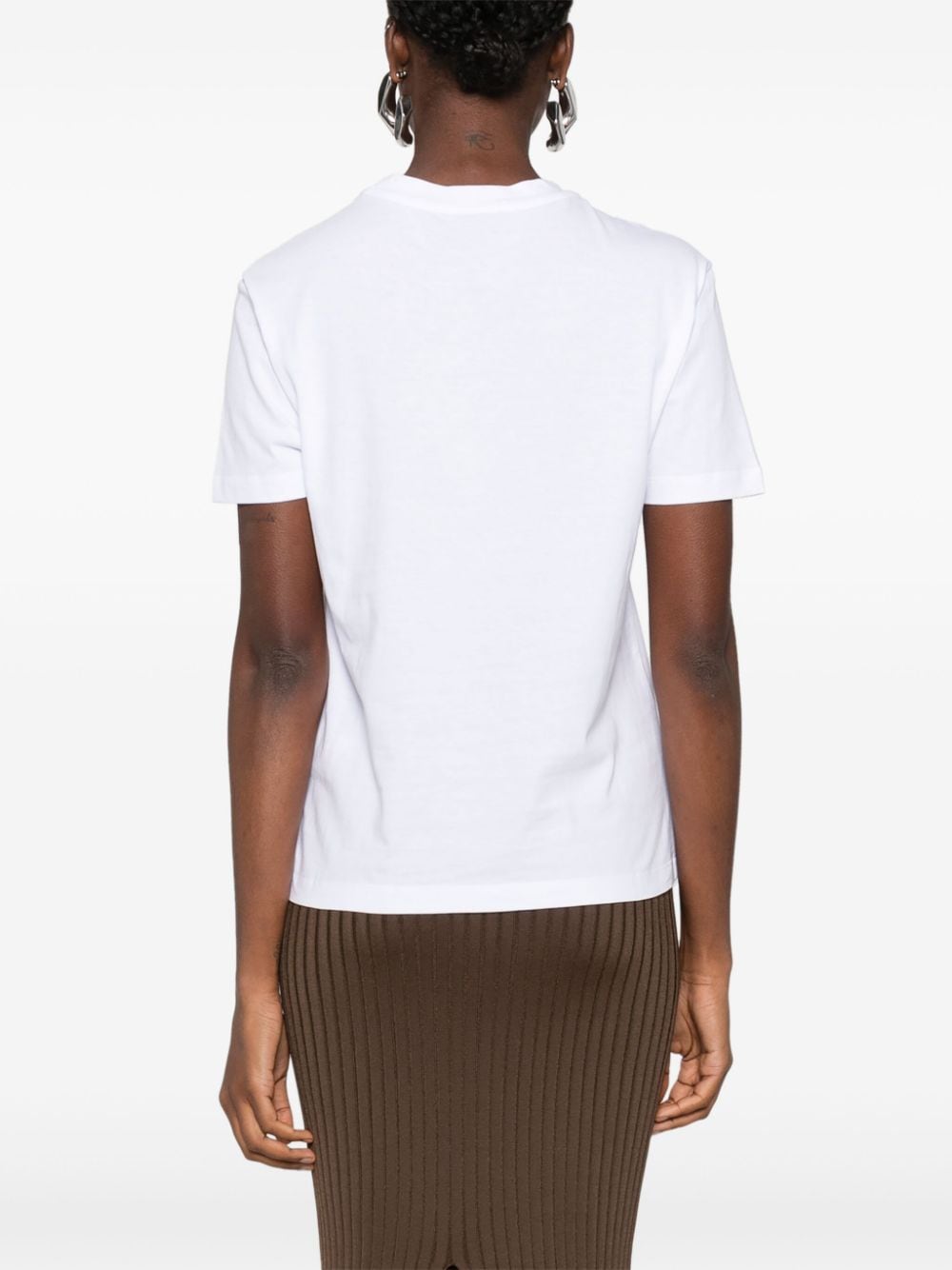 FENDI Elegant Embroidered Logo Cotton Tee