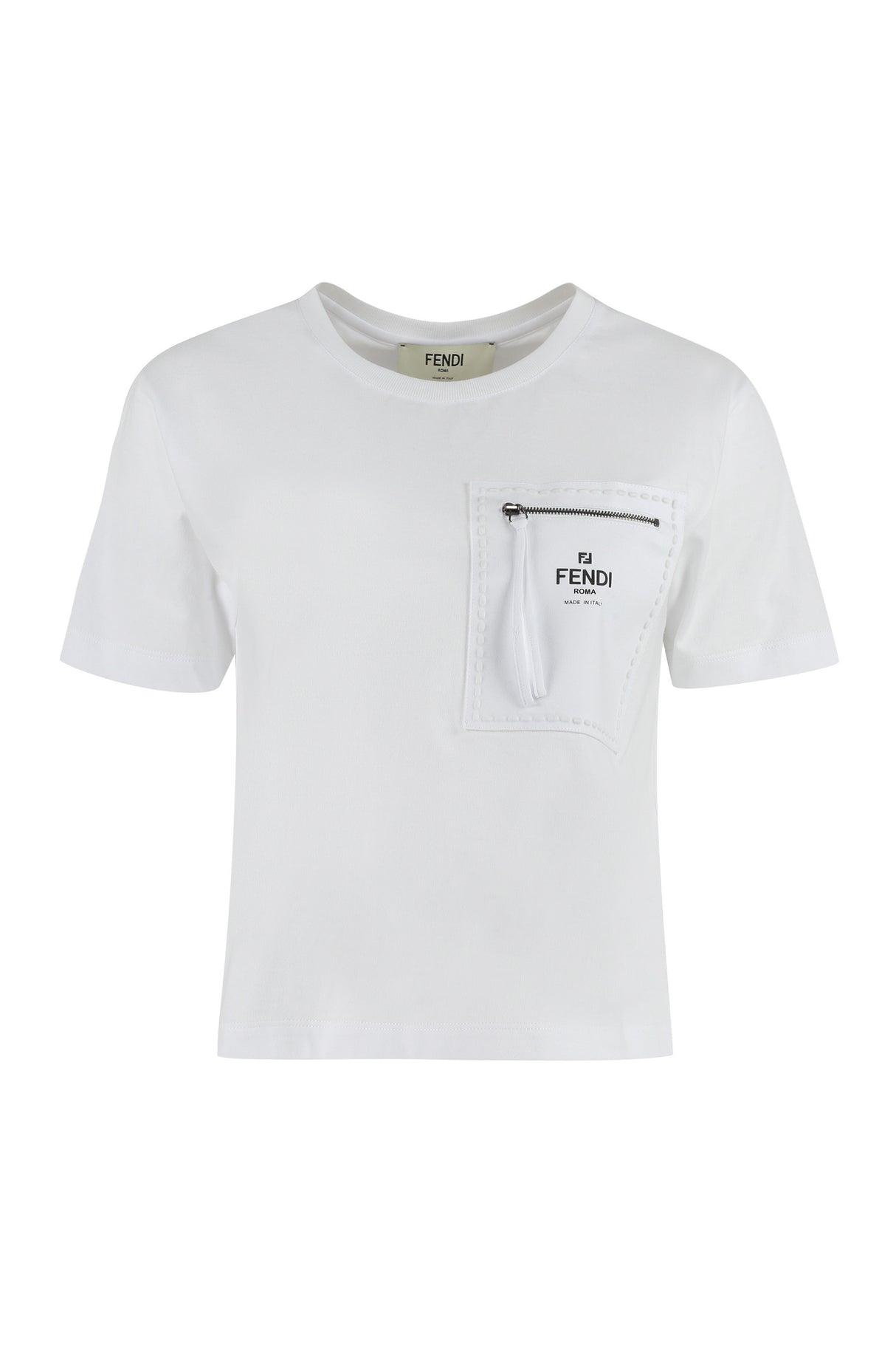 白FENDI女性用Tシャツ - SS24コレクション