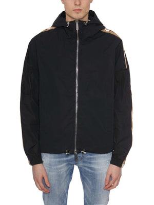 DSQUARED2 Black Hooded Jacket for Men in SS23 Season