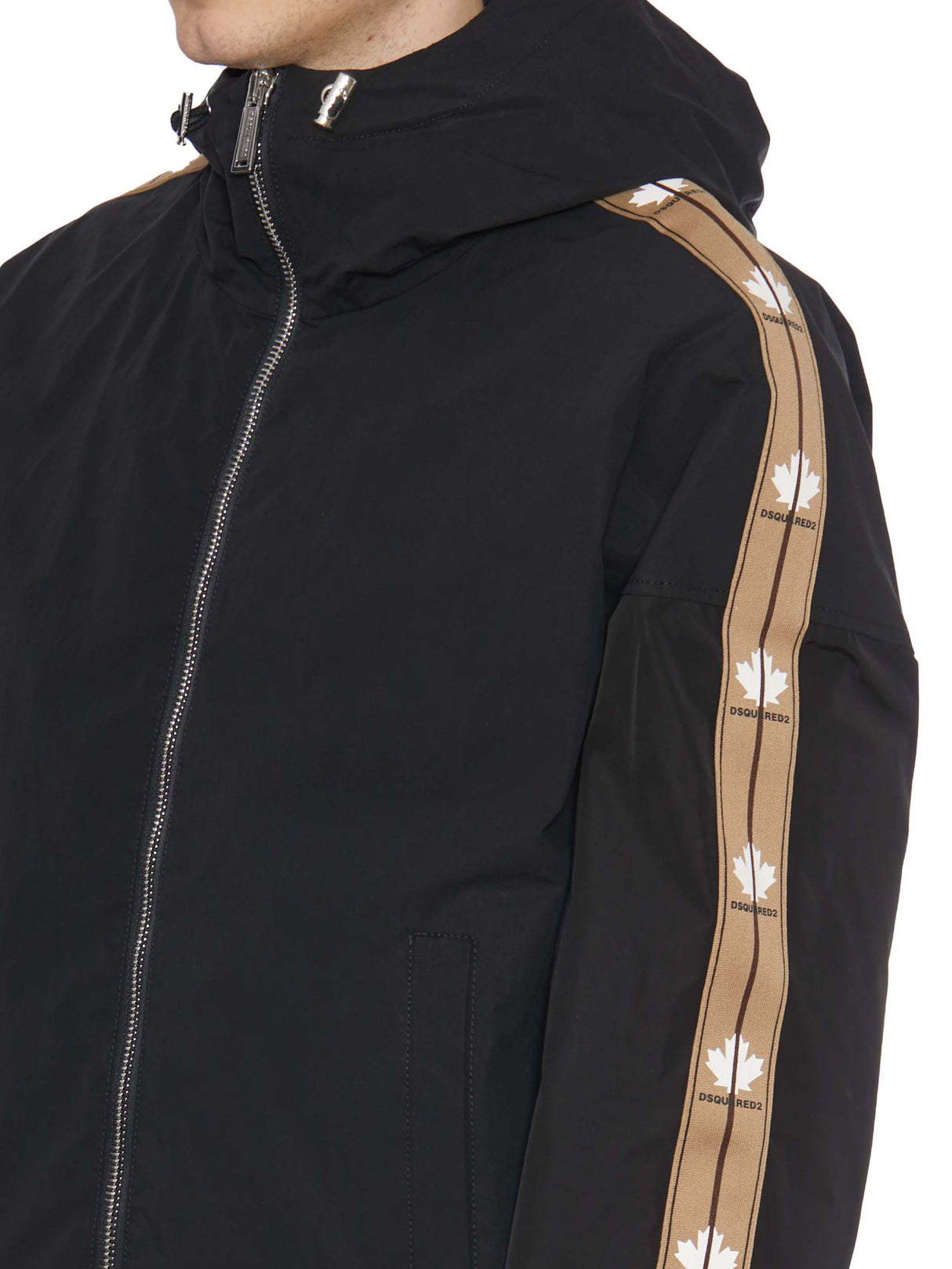 DSQUARED2 Black Hooded Jacket for Men in SS23 Season