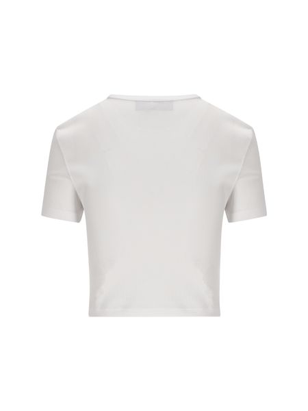 FENDI Mini Cropped T-Shirt with Embroidered Logo