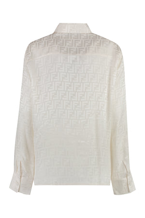 FENDI Elegant Silk Shirt with Jacquard Motif