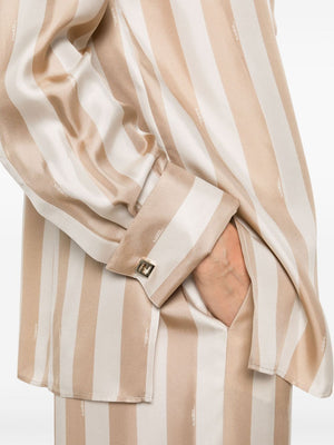 FENDI Elegant Striped Silk Blouse