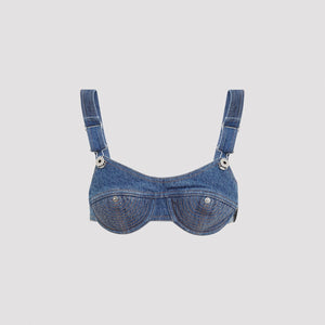 JEAN PAUL GAULTIER Denim Bralette Top