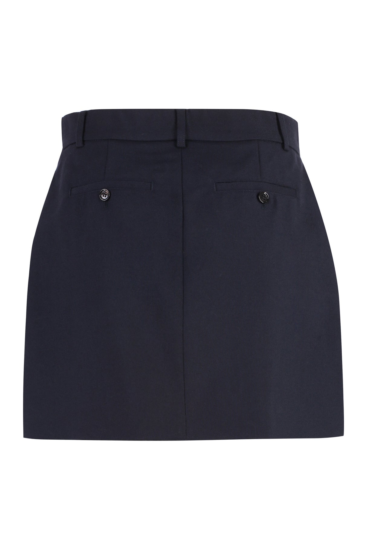 AMI PARIS Elegant Blue Wool Mini Skirt