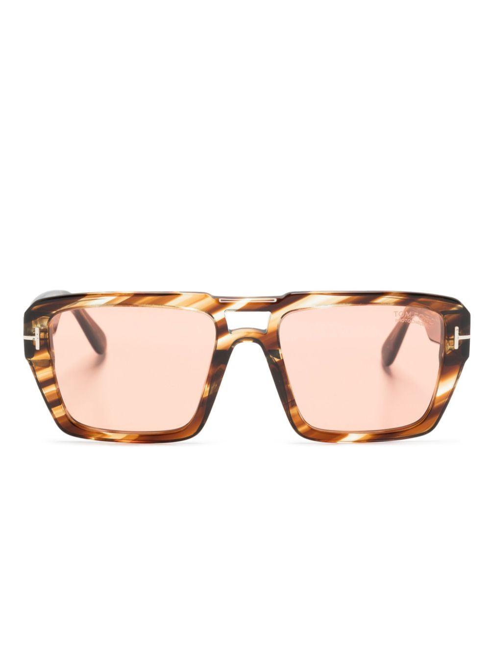 TOM FORD Havana Brown Acetate Sunglasses for Men