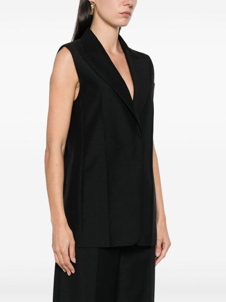 FENDI 2024 Black Sleeveless Vest for Women - 24SS Collection