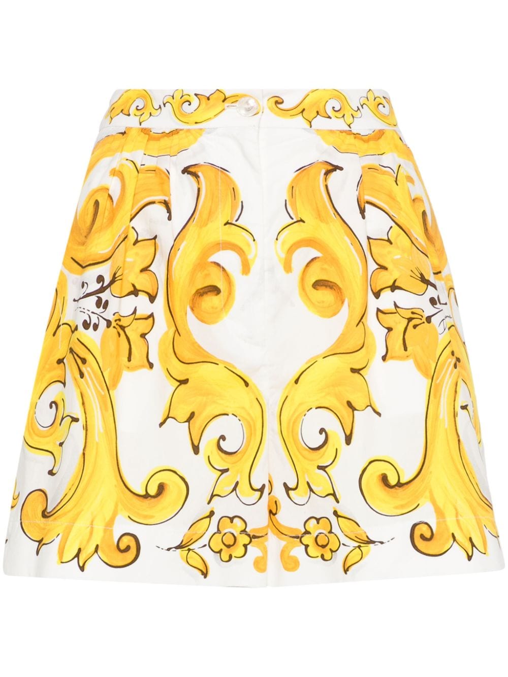 DOLCE & GABBANA Majolica Print Cotton Shorts for Women