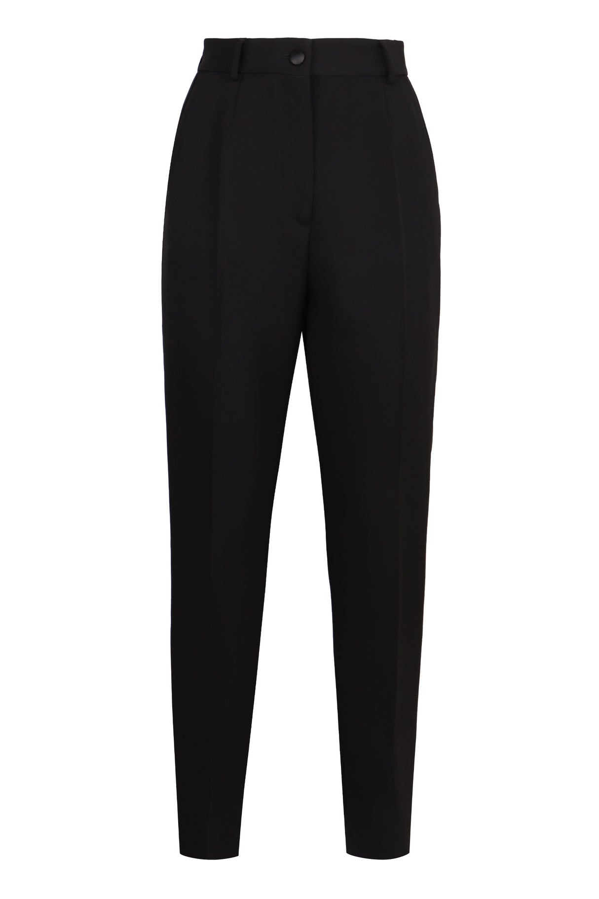 DOLCE & GABBANA Stretch Gabardine Trousers with Satin Details