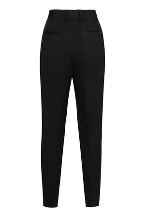 DOLCE & GABBANA Stretch Gabardine Trousers with Satin Details