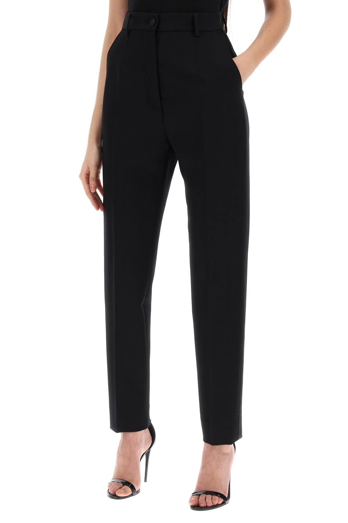 DOLCE & GABBANA Women's High Waisted Cigarette Pants in Black