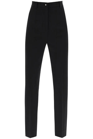 Women's Black Milan-Stitch Cigarette Pants for SS24