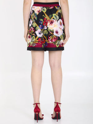 DOLCE & GABBANA Multicolor Printed Silk Shorts for Women - SS24 Collection
