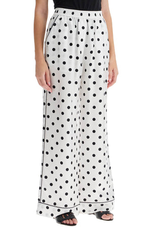 DOLCE & GABBANA Silk Polka-Dot Pajama Pants for Women - Fall/Winter 2024