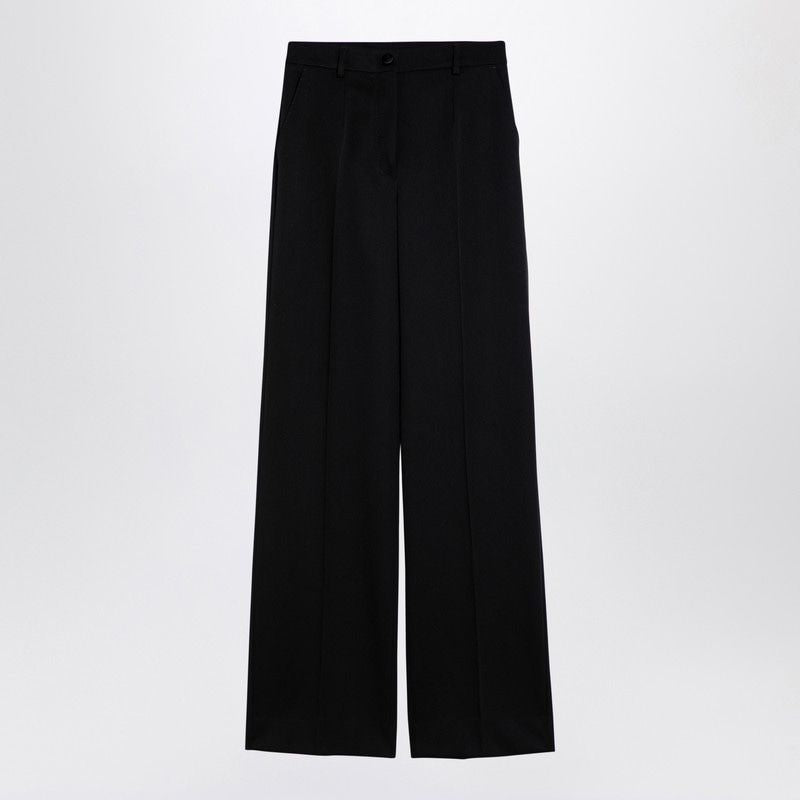 DOLCE & GABBANA  BLACK WOOL FLARED TROUSERS