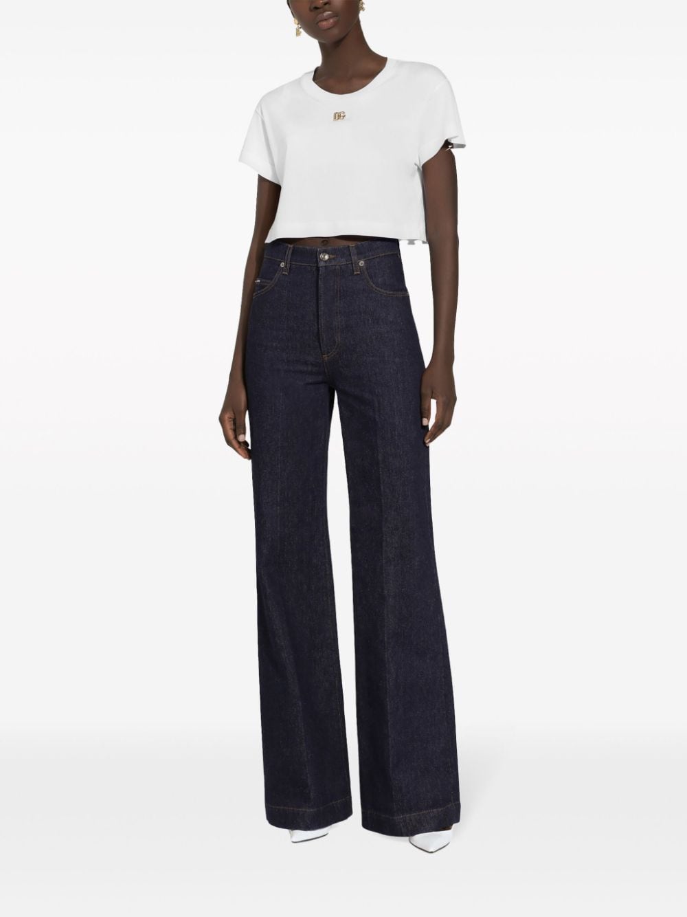 DOLCE & GABBANA Blue 5-Pocket Cotton Pants for Women - SS24 Collection