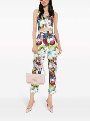 DOLCE & GABBANA Nocturnal Flower Cropped Cigarette Pants - Size 42