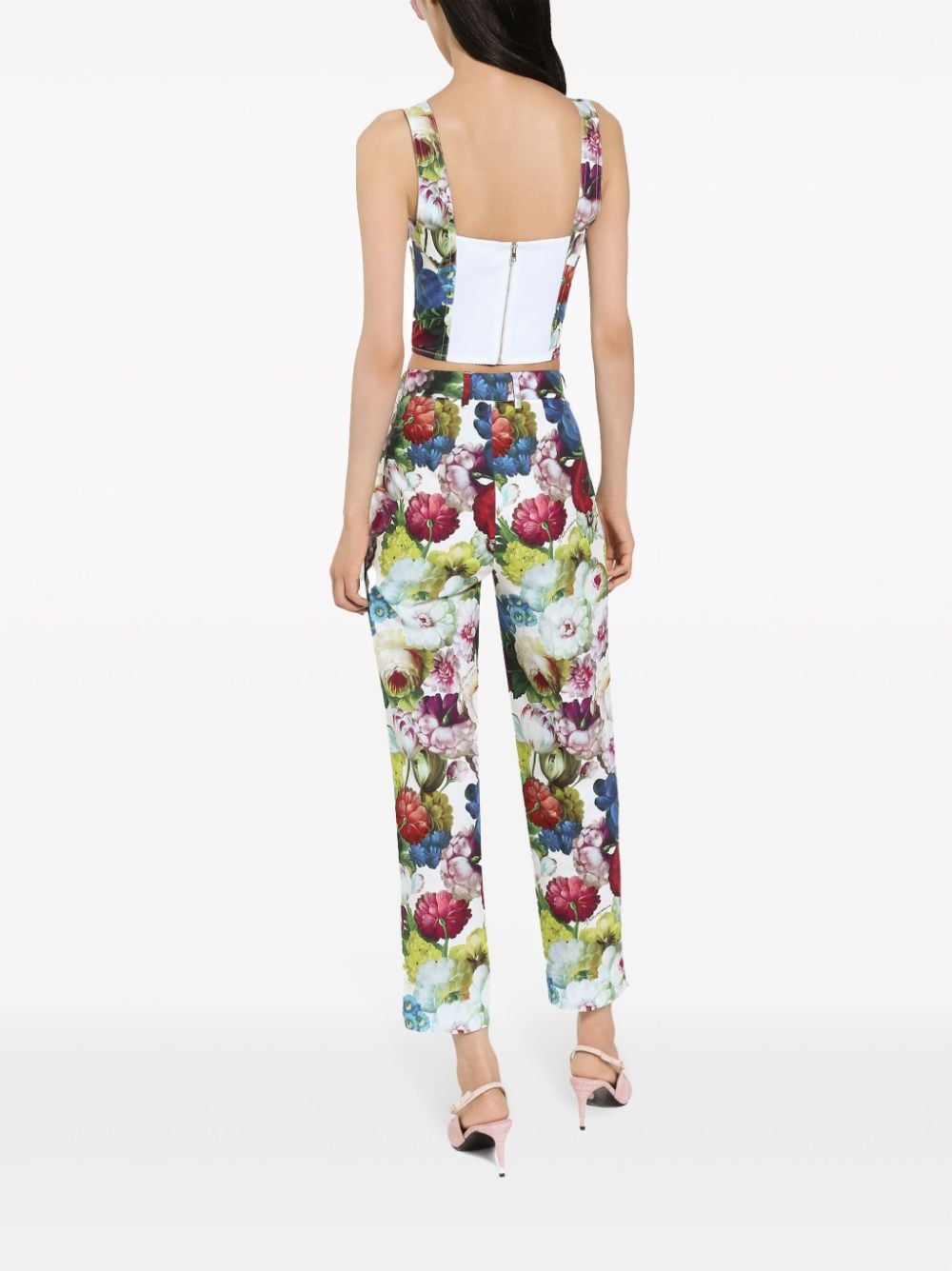 DOLCE & GABBANA Nocturnal Flower Cropped Cigarette Pants - Size 42