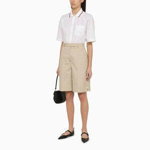 Quần short thắt lưng cao màu khaki cho phụ nữ - Mùa Xuân Hè SS24