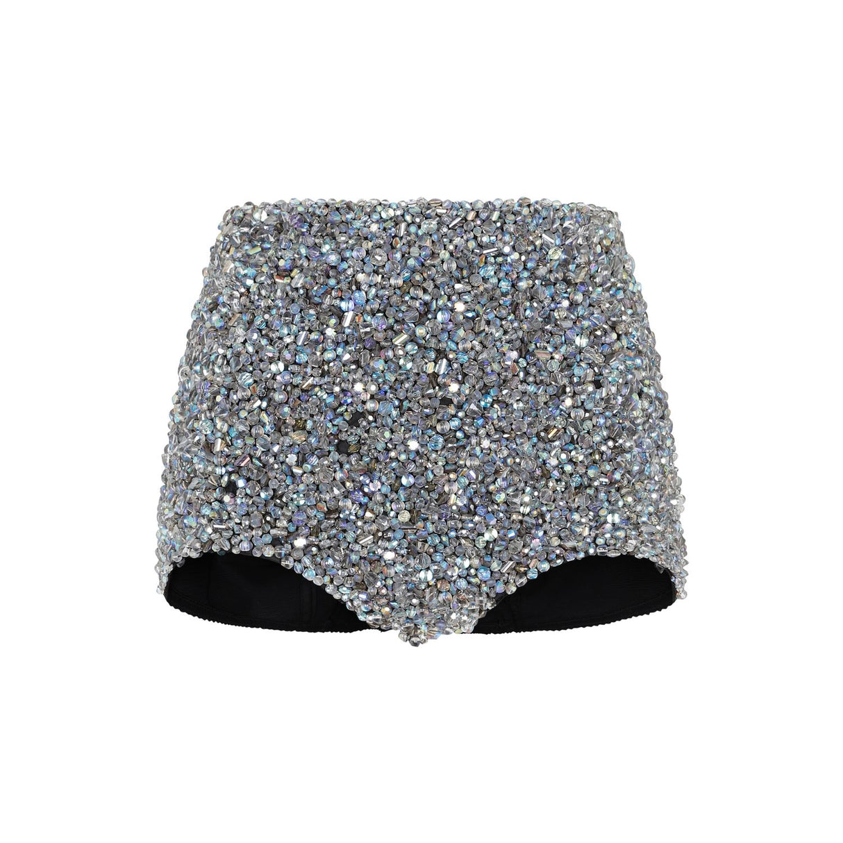 DOLCE & GABBANA Shimmering Silver Metallic Skirt for Women - SS23 Collection