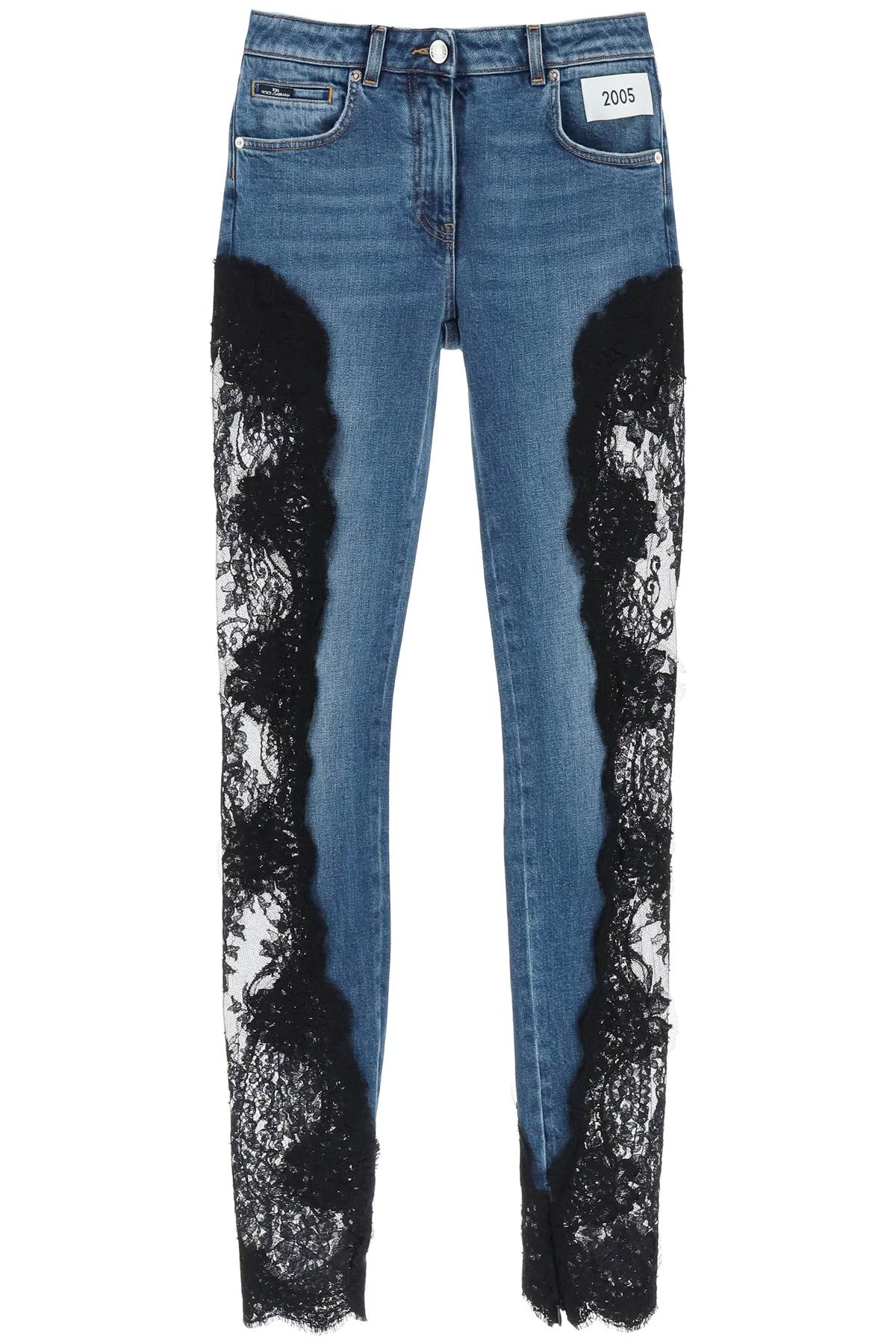 DOLCE & GABBANA Slim Fit Jeans with Lace Inserts - SS23