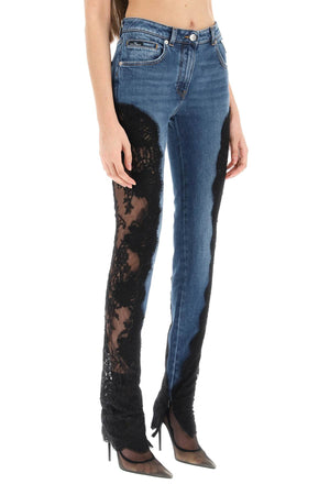 DOLCE & GABBANA Slim Fit Jeans with Lace Inserts - SS23