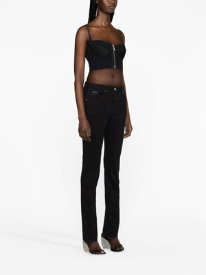 DOLCE & GABBANA Stylish High-Waisted Jeans for Women in Classic Black