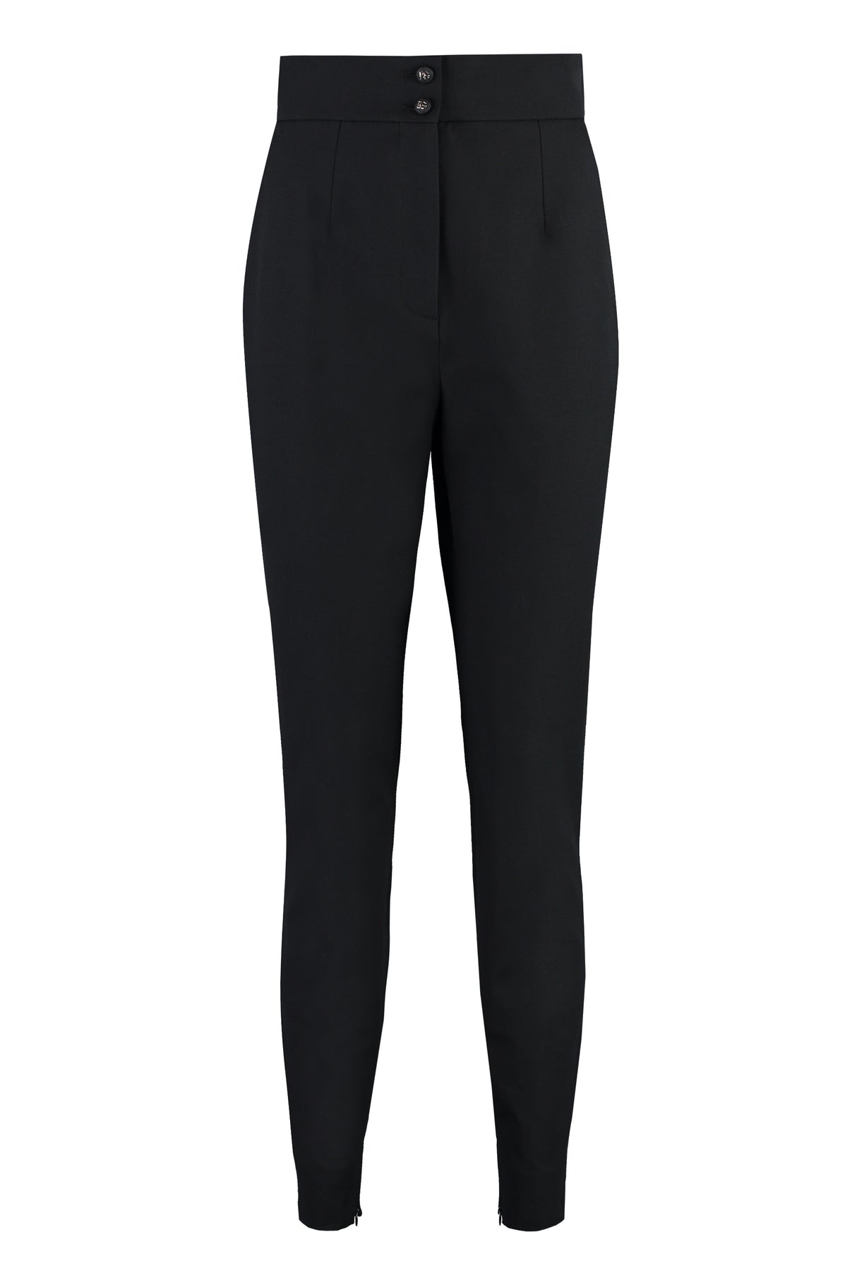 DOLCE & GABBANA Black Cotton Trousers for Women | FW23